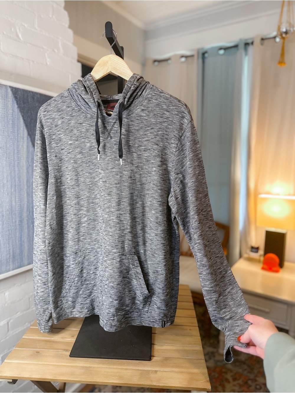 Tony Hawk Heathered Grey Hooded Pullover Sweater